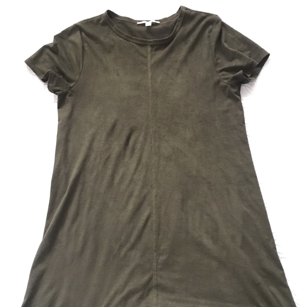 Suede Short Sleeve Long Tunic